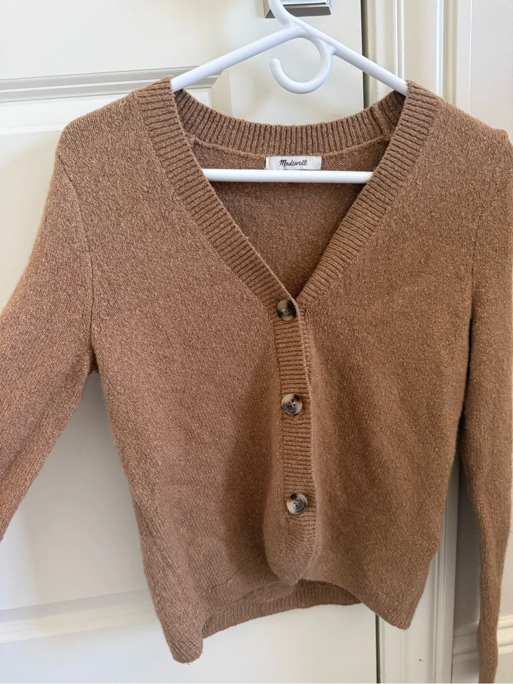 Madewell Cozy Camel V-Neck Button Cardigan - Picture 1 of 2